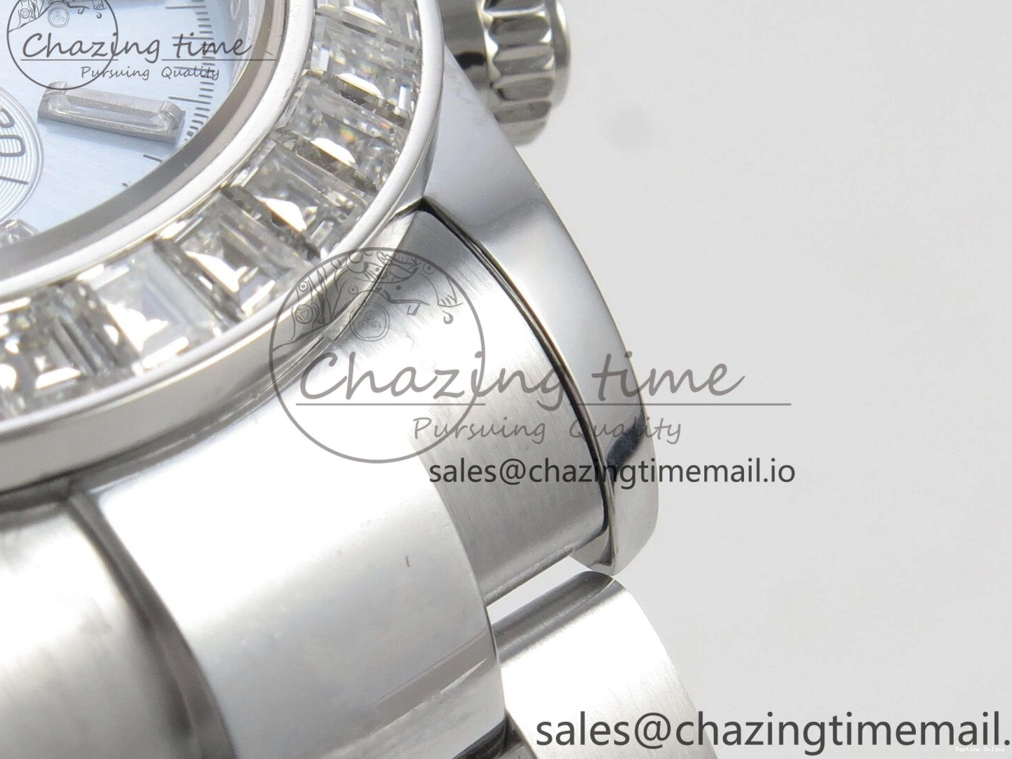 0227 Daytona 116576TBR 3CF 1:1 Best Edition diamonds Bezel Ice Blue Dial on SS Bracelet SH4130 V2(Mod Version) WaterResistant 140